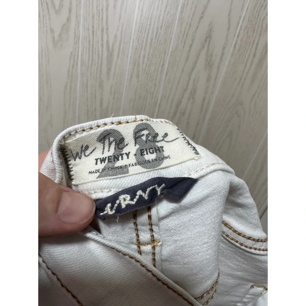 We The Free Free People CRVY High Rise Flare Jeans Cream Off White Size 28